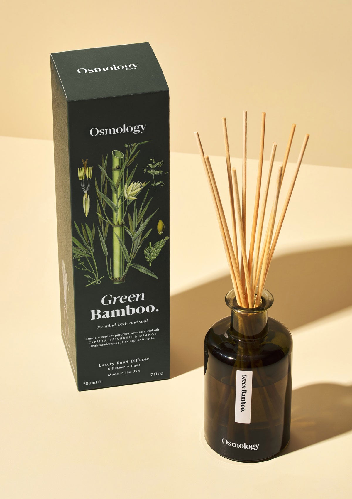 Green Bamboo Reed Diffuser - Cypress Patchouli and Orange