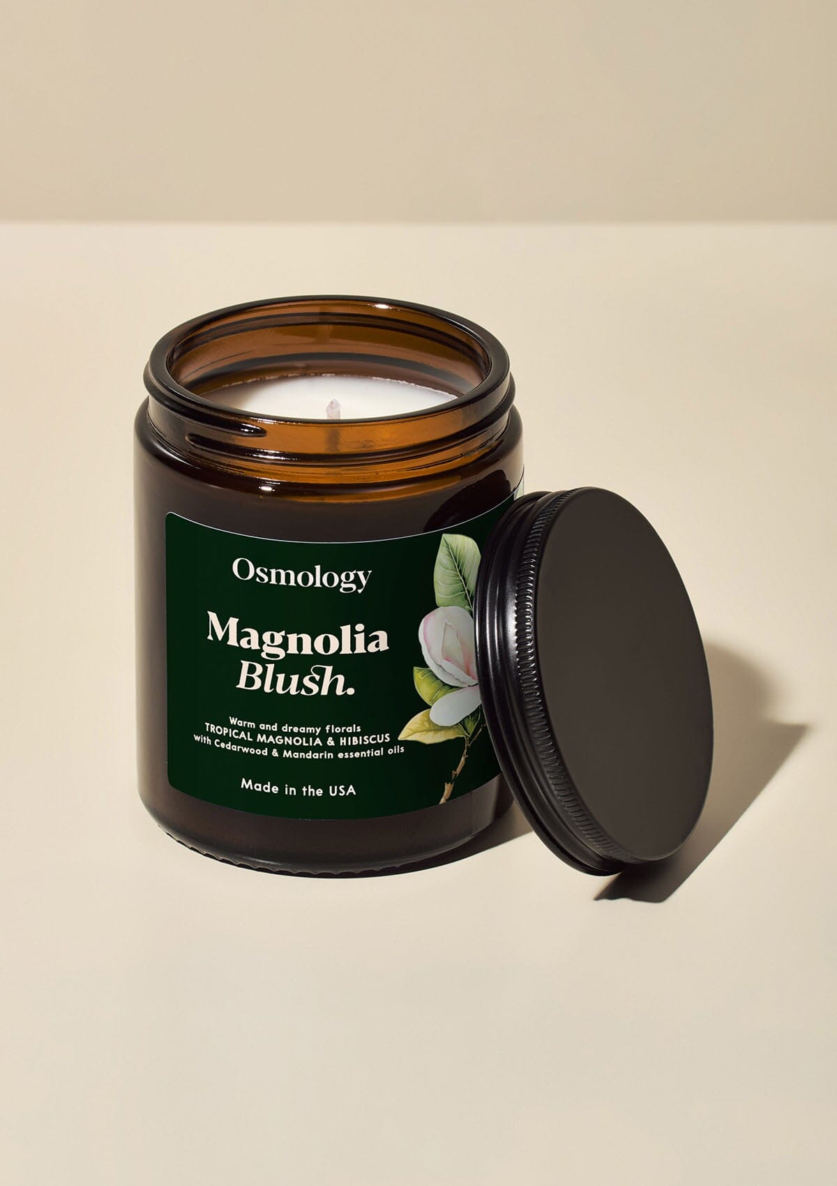 Magnolia Blush Scented Jar Candle - Magnolia, Hibiscus, Cedarwood and Mandarin