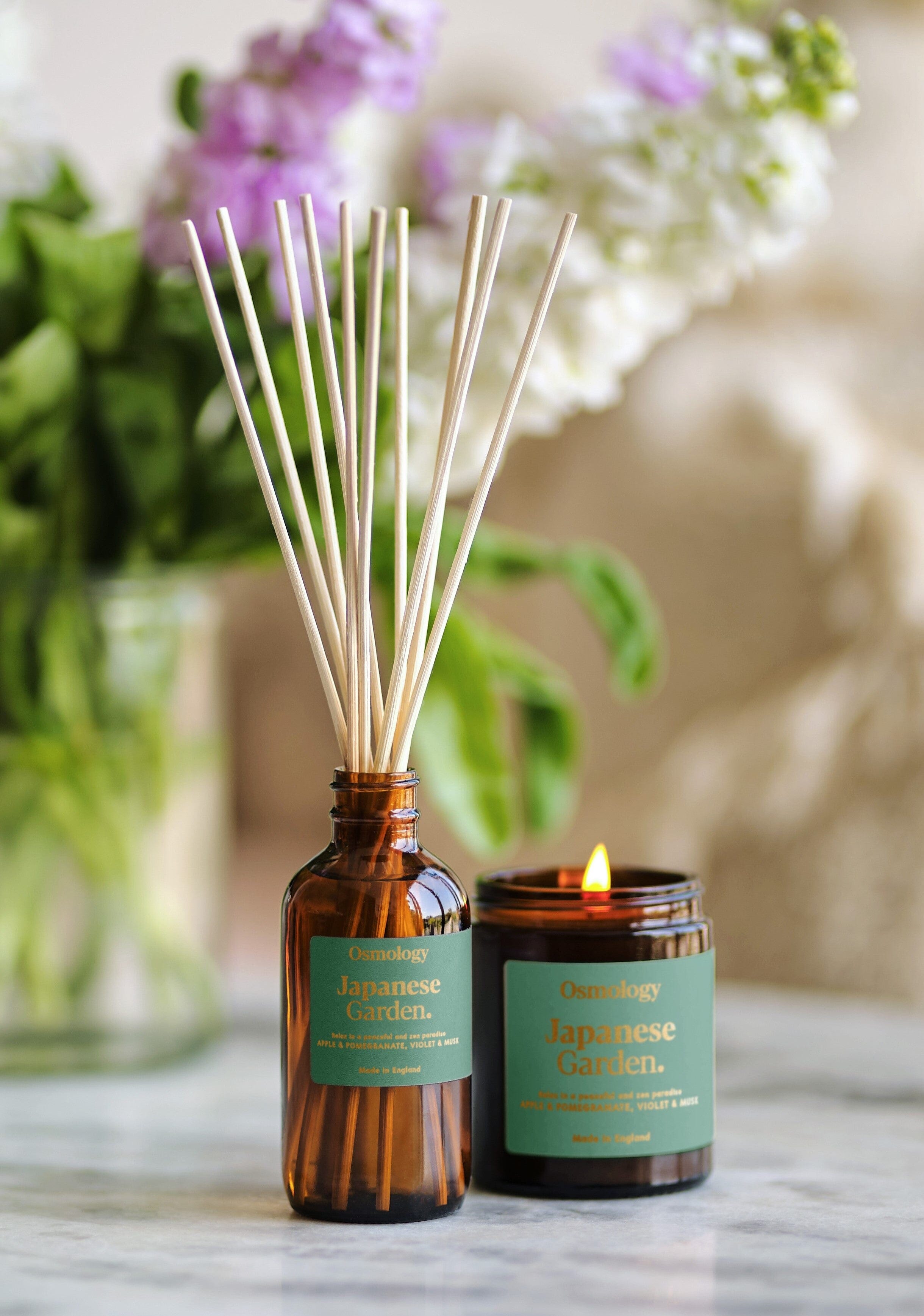 Japanese Garden Scented Jar Candle - Apple Pomegranate and Musk